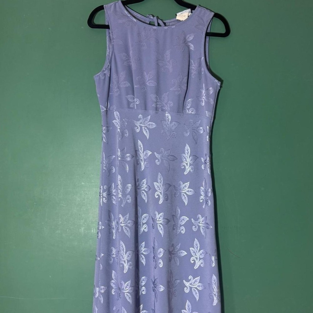 Be Smart Vintage‎ Purple Fairycore Floral Open Back Maxi Dress Size 11/12